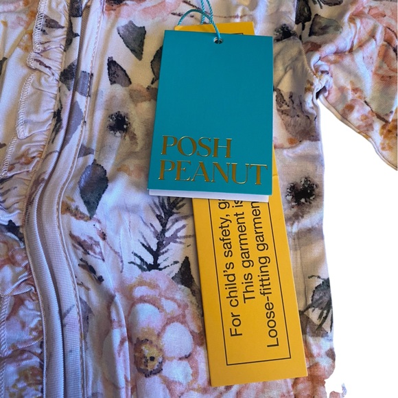 NWT Posh Peanut Harlow Ruffle Zipper One Piece Footie Size 12-18 Mos - Picture 3 of 9